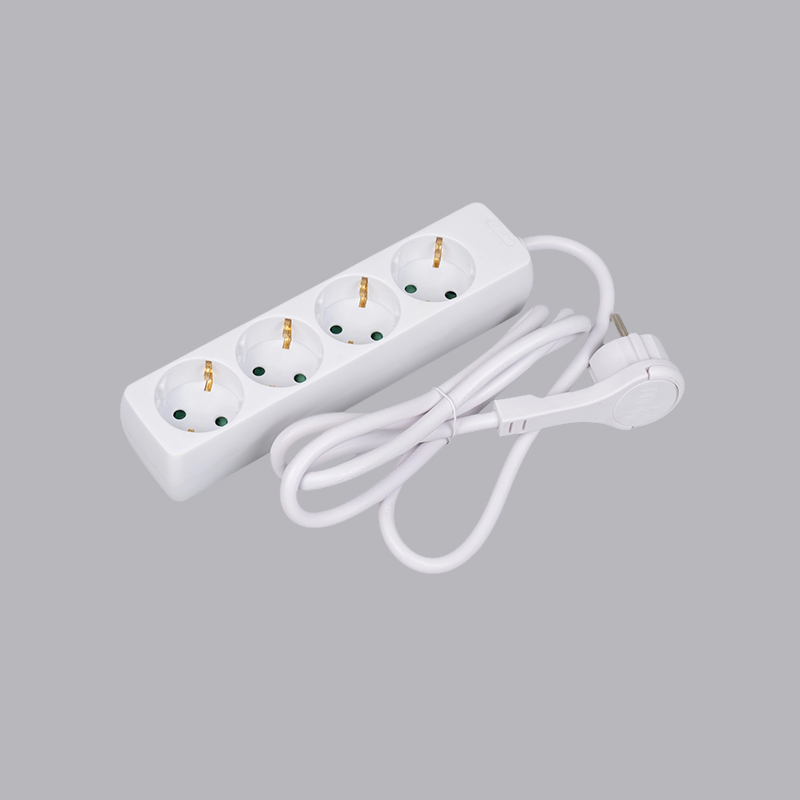 LOB-04L Saksan tyyppinen suorakaiteen muotoinen 4-suuntainen jatkojohto vetorenkaalla Multi-Socket