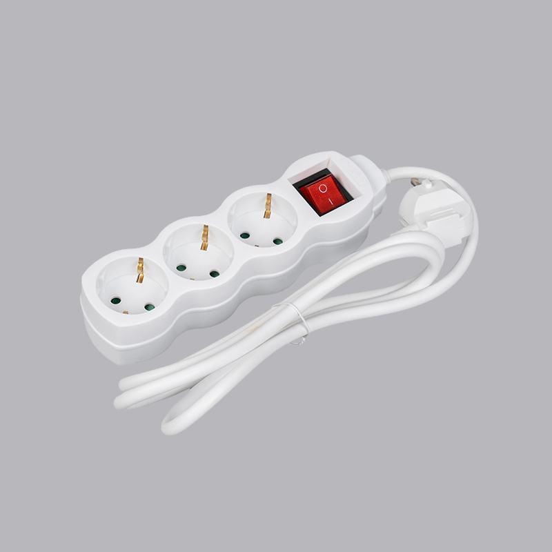 LOG-03K Saksan tyyppinen kurpitsan muotoinen 3-suuntainen jatkojohto kytkimellä Multi-Socket