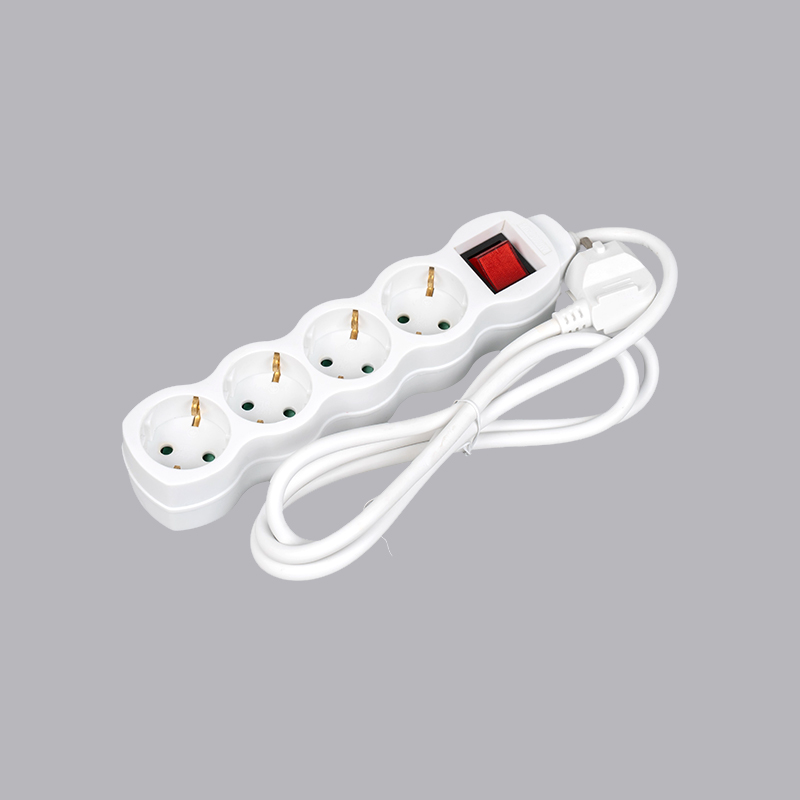LOG-04K Saksan tyyppinen kurpitsan muotoinen 4-suuntainen jatkojohto kytkimellä Multi-Socket