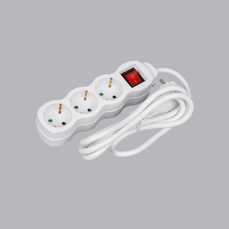 LOG-03KL Saksalainen kurpitsan muotoinen 3-suuntainen jatkojohto vetorenkaalla ja kytkimellä Multi-Socket