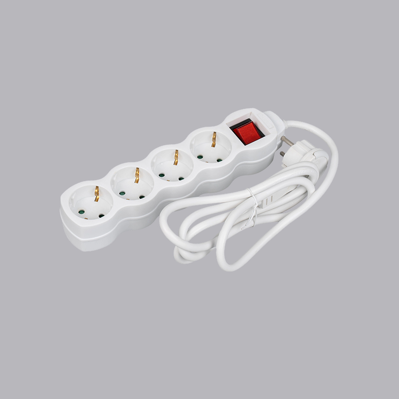 LOG-04KL Saksalainen kurpitsan muotoinen 4-suuntainen jatkojohto vetorenkaalla ja kytkimellä Multi-Socket