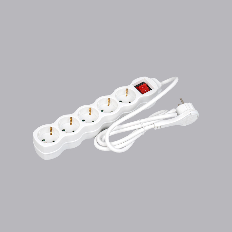 LOG-05KL Saksalainen kurpitsan muotoinen 5-suuntainen jatkojohto vetorenkaalla ja kytkimellä Multi-Socket