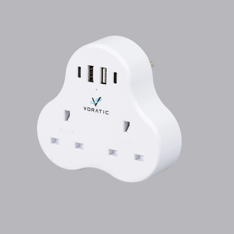 VT-923-DE UK - Saksa, 2 pistoketta, 2 USB-porttia, 2 C-tyypin porttia