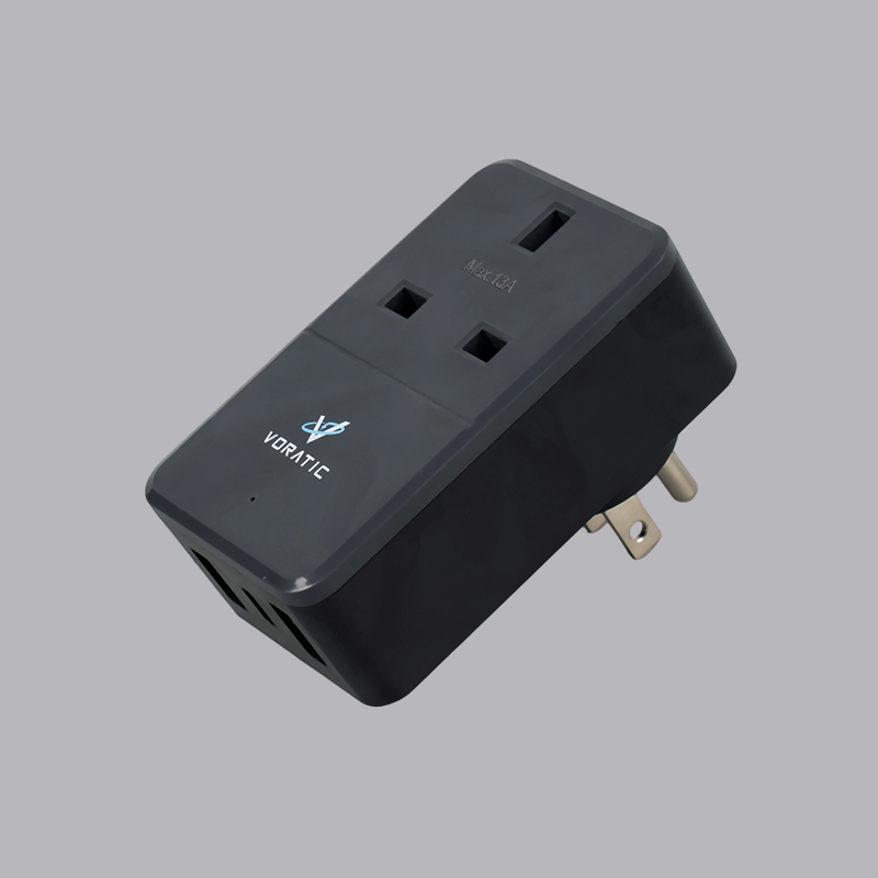VT-926-US UK–USA, 1 pistorasia, 2 USB-porttia, 1 TypeC-porttisovitin